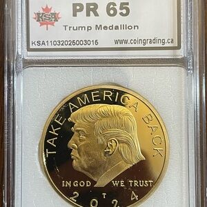 24 Kt Gold Overlay Trump Medallion 2024